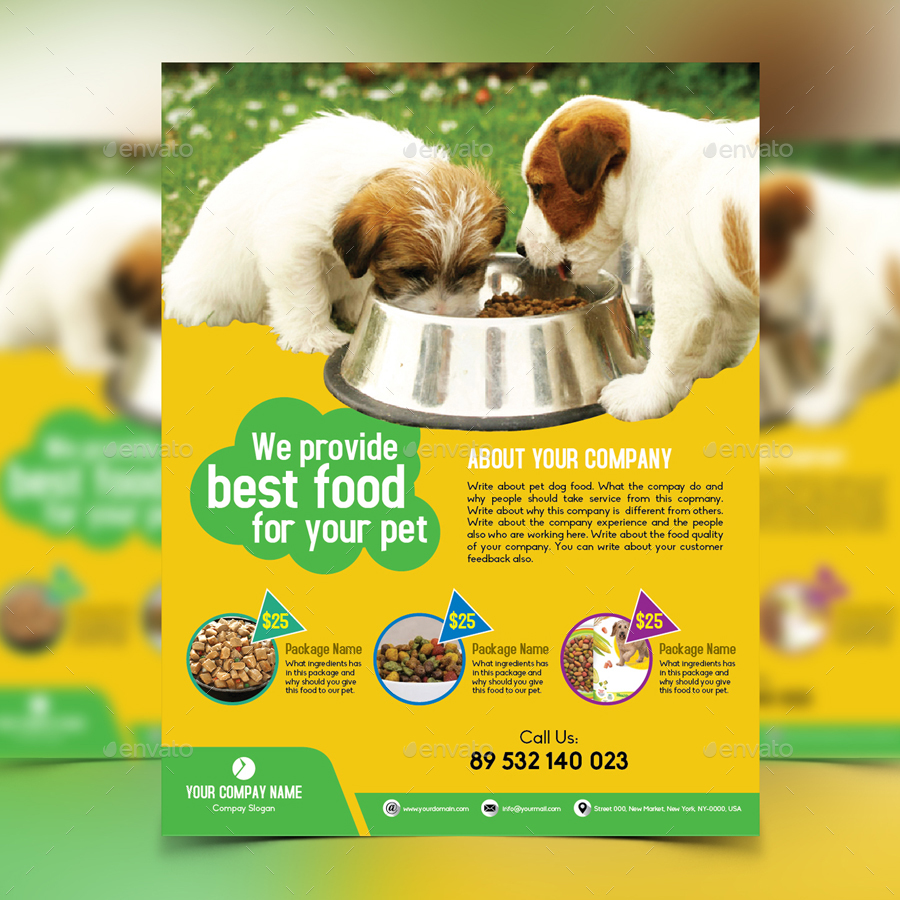 Dog Food Flyer, Print Templates GraphicRiver